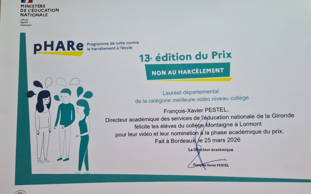 Participation au concours Non au harcèlement