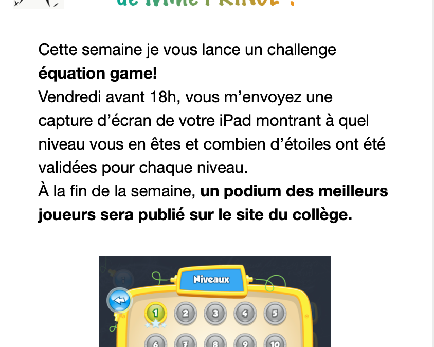 4°A et 3°C êtes vous prêts à relever le défi Maths de la semaine…