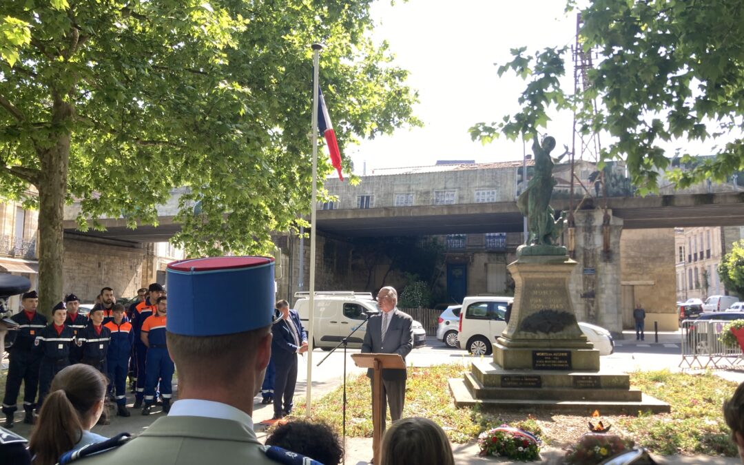 Commémoration du 8 mai 2025 à Lormont avec les 3A – classe défense